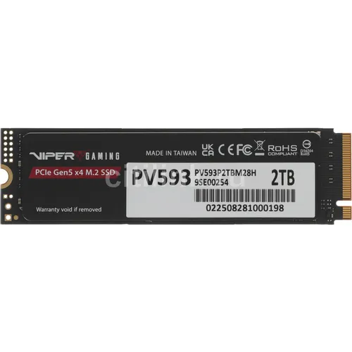 SSD накопитель Patriot Viper VP593 PV593P2TBM28H 2ТБ, M.2 2280, PCIe 5.0 x4, NVMe, M.2