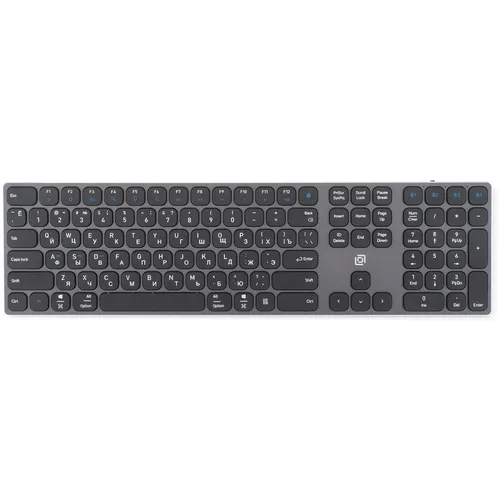 Клавиатура Oklick K867W, беспроводная, USB, Bluetooth/Радиоканал, ножничная, серый/черный [2002130]