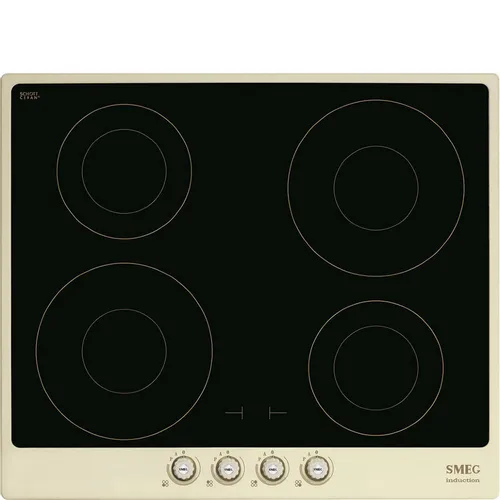 Индукционная варочная поверхность SMEG SI764POM, конфорок: 4 шт., стеклокерамика, независимая, кремовый