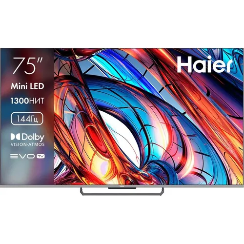 75" Телевизор HAIER 75 Mini LED HQLED, 4K Ultra HD, СМАРТ ТВ, Android TV, серебристый