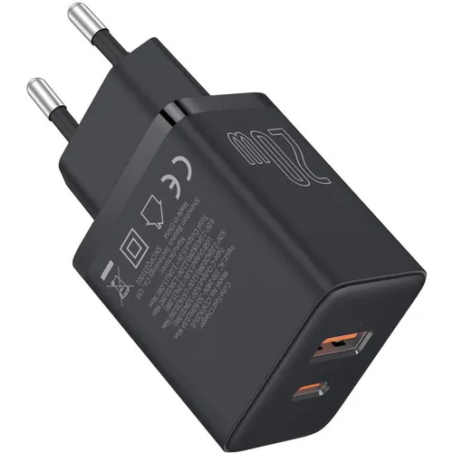 Сетевое зарядное устройство BASEUS Cube, USB-A, USB-C, 20Вт, 3A, черный [p10111403113-00]