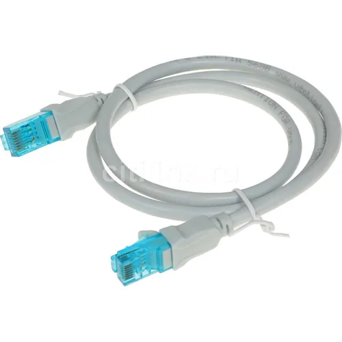 Патч-корд VENTION VAP-A10-S075 литой (molded), UTP, кат.5E, 0.75м, 4 пары, 26AWG, алюминий омедненный, многожильный, серый