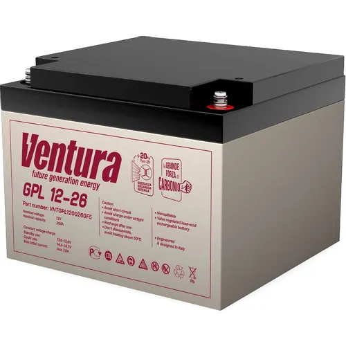 Аккумуляторная батарея VENTURA GPL 12-26 для ИБП, 12В, 26Ач [vntgpl1200260f5]
