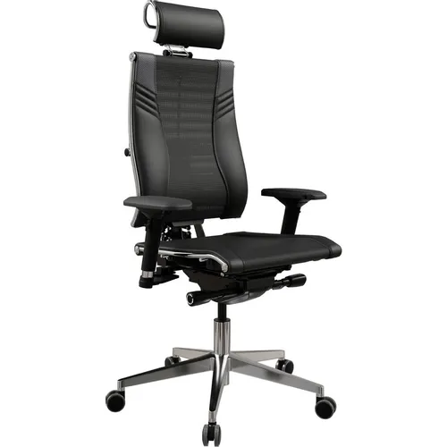 Кресло руководителя МЕТТА Yoga 4DT B2-15D - YM93+Infinity+carbon, сетка/кожа, до 150кг, мультиблок, регулируемые 4D подлокотники, черный
