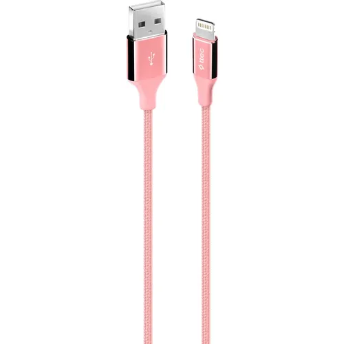 Кабель TTEC 2DK16RA, Lightning (m) - USB (m), 1.2м, MFI, розовый