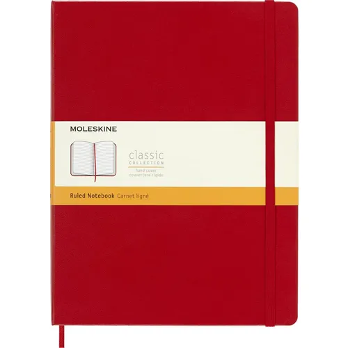 Блокнот Moleskine Classic, 192стр, в линейку, твердая обложка, красный [qp090f2]