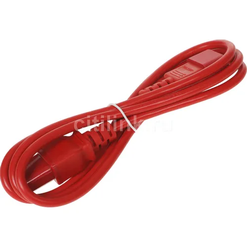 Шнур питания Lanmaster (LAN-PP13/14-1.5-RD) C13-С14 проводник.:3x0.75мм2 1.5м 220В 10А красный