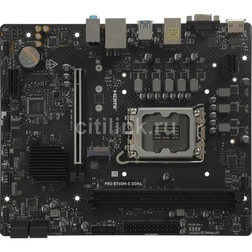 Материнская плата MSI PRO B760M-E DDR4, Socket LGA 1700, Intel B760, mATX, Ret