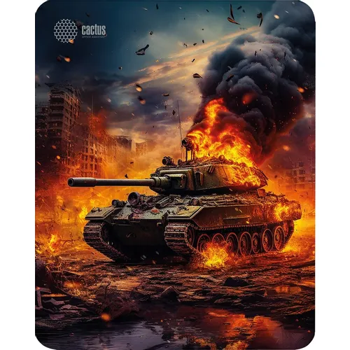 Коврик для мыши Cactus Burning tank рисунок, ткань, 300х250х3мм [cs-mp-d04m]