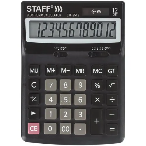Калькулятор STAFF STF-2512, 12-разрядный, черный