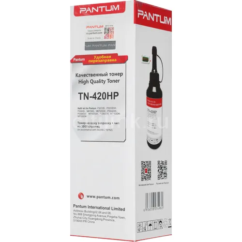 Тонер Pantum TN-420HP, для Series P3010/M6700/M6800/P3300/M7100/M7200/P3300/M7100/M7300, черный, флакон, чип
