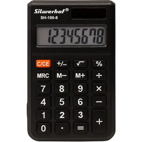 Калькулятор Silwerhof SH-100-8, 8-разрядный, черный