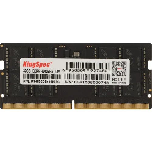 Оперативная память KINGSPEC KS4800D5N11032G DDR5 - 1x 32ГБ 4800МГц, для ноутбуков (SO-DIMM), Ret