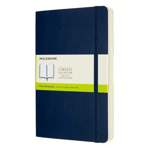 Блокнот Moleskine Classic Soft Expended, 400стр, без разлиновки, мягкая обложка, синий сапфир [qp618expb20]