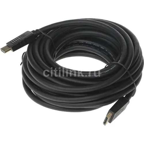 Кабель аудио-видео Buro V1.4, DisplayPort (m) - DisplayPort (m), ver 1.4, 10м, черный [bhp-dpp-1.4-10]