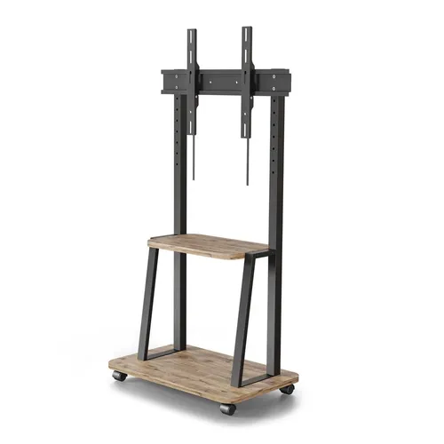 Стойка для телевизора Holder PR-108, 32-65", напольный, мобильный, черный/дуб