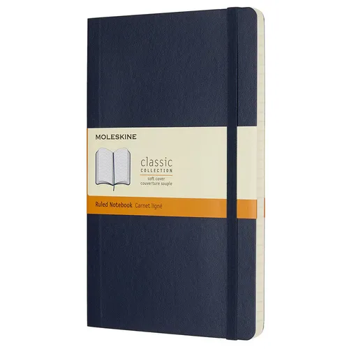 Блокнот Moleskine Classic Soft, 192стр, в линейку, мягкая обложка, синий сапфир [qp616b20]