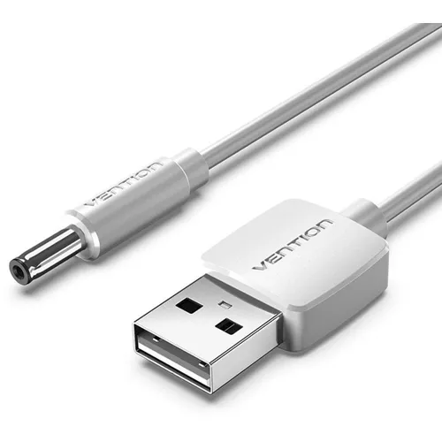 Кабель VENTION CEXWD, USB A (m) (прямой) - DC-Jack 3.5 (m) (прямой), 0.5м, белый