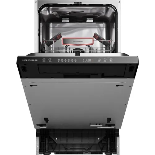 Встраиваемая посудомоечная машина KUPPERSBERG High-Tech GHS 4520, узкая, ширина 44.8см, полновстраиваемая, загрузка 10 комплектов, нержавеющая сталь