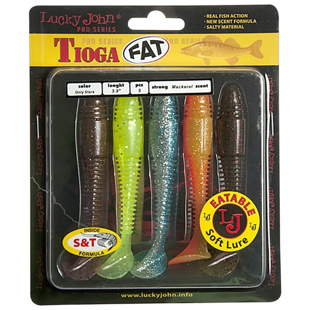 Съедобные искусственные виброхвосты Lucky John LJ Pro Series TIOGA FAT 140146-MIX1