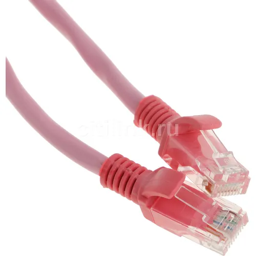 Патч-корд PREMIER PP12-2M/RO литой (molded), UTP, кат.5E, 2м, 4 пары, 26AWG, алюминий омедненный, многожильный, розовый
