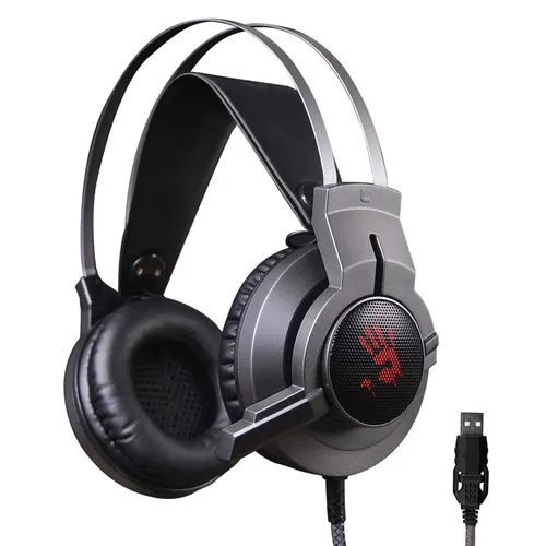 Гарнитура игровая A4TECH Bloody G437, для компьютера, мониторные, проводные, черный
