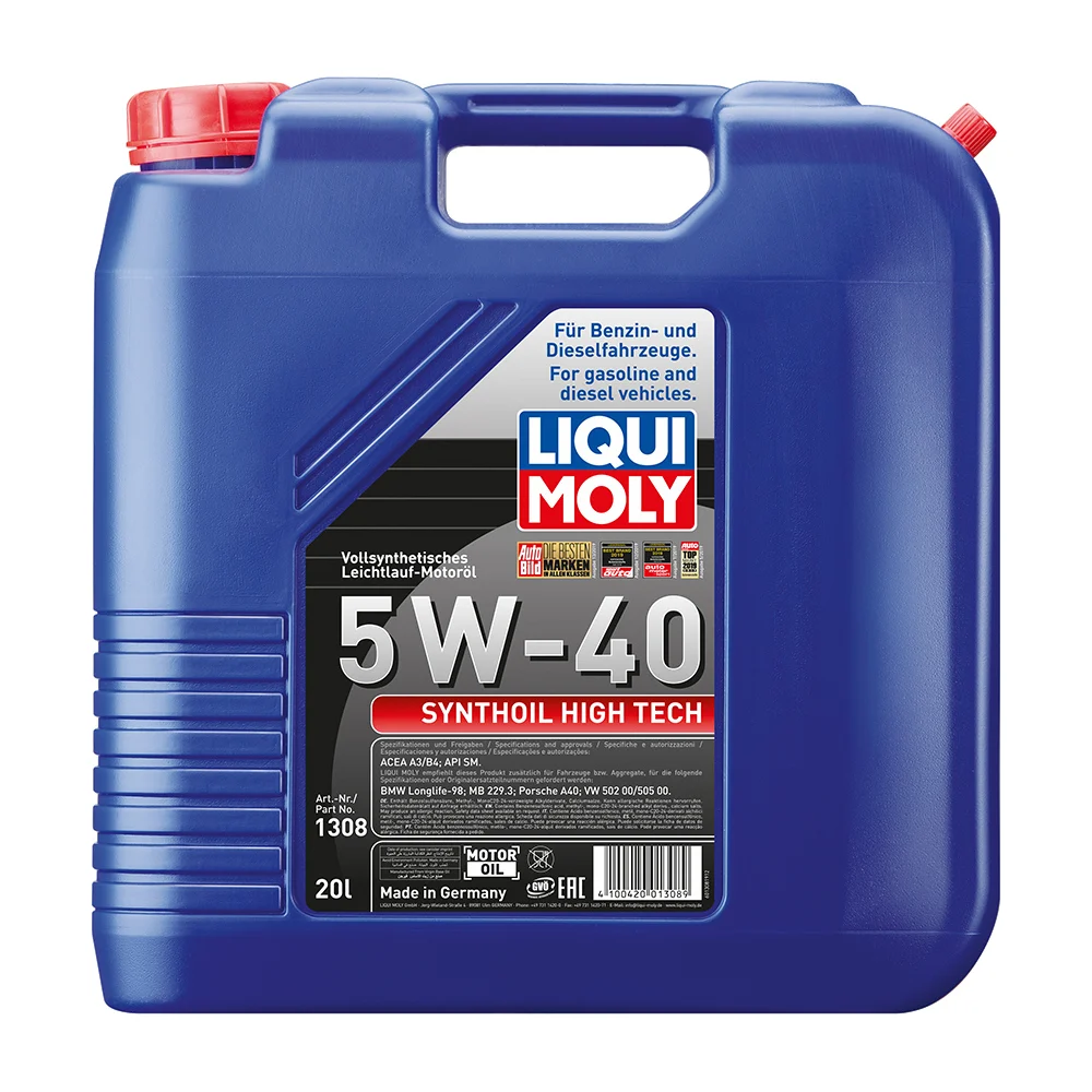 Синтетическое моторное масло LIQUI MOLY Synthoil High Tech 5W-40 SM/CF;A3/B4 1308