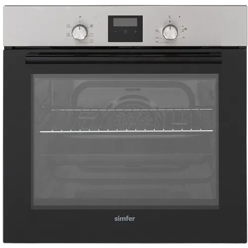 Духовой шкаф электрический Simfer B6EM56014, 58л, дверца с 2 стеклами, нержавеющая сталь