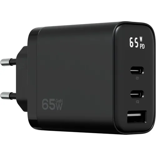 Сетевое зарядное устройство MAGSSORY ACH009, USB-A, 2xUSB-C, 65Вт, черный