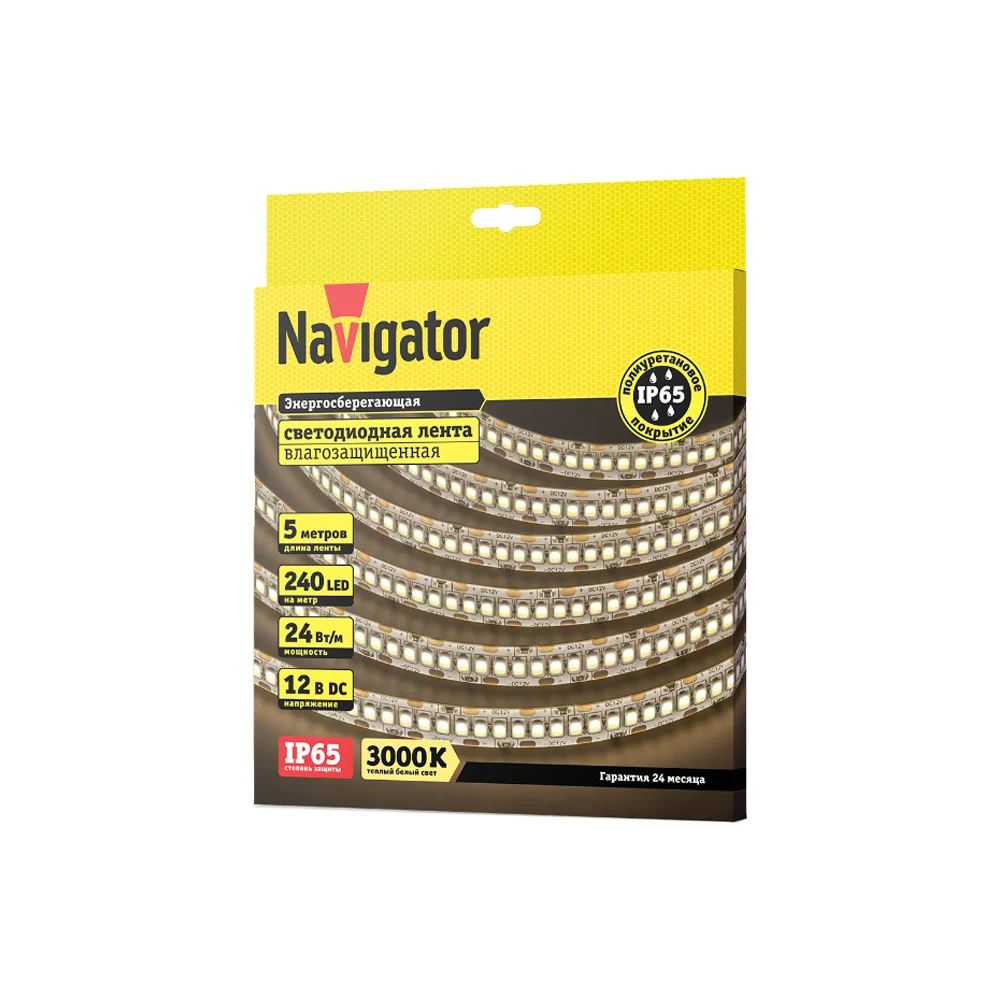 Светодиодная лента Navigator NLS-2835WW240-24-IP65-12V 14462
