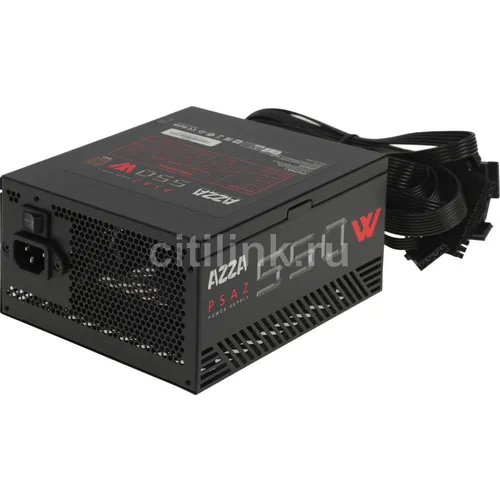 Блок питания AZZA PSAZ-550W, 550Вт, 80 PLUS BRONZE, 120мм, черный, retail