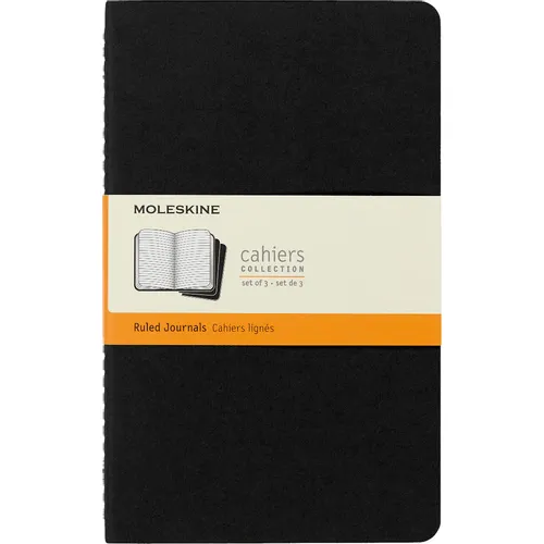 Блокнот Moleskine Cahier Journal, 80стр, в линейку, черный [qp316]