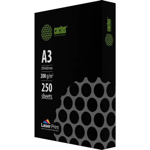 Бумага Cactus LaserPrint CS-LPA3200250, A3, для лазерной печати, 250л, 200г/м2, белый