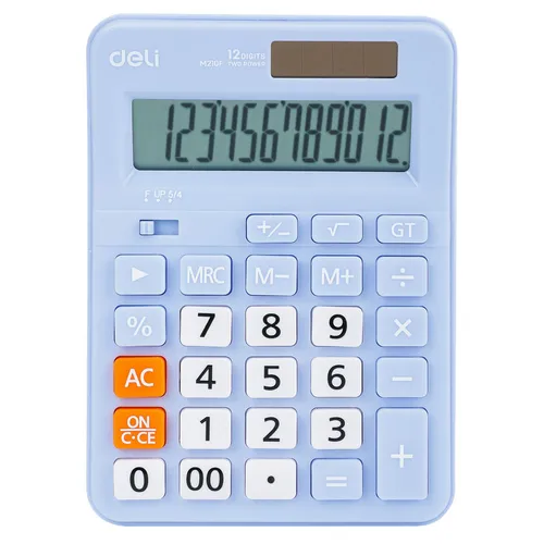 Калькулятор Deli EM210FBLUE, 12-разрядный, синий