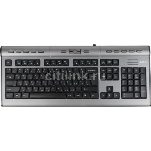 Клавиатура A4TECH KLS-7MUU, проводная, USB, мембранная, серебристый/черный [kls-7muu usb]