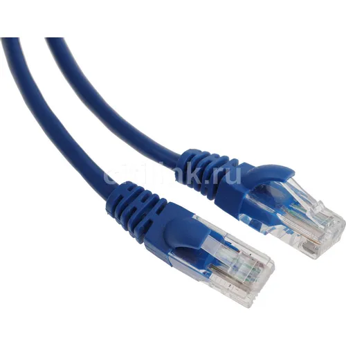 Патч-корд PREMIER PP12-1M/B литой (molded), UTP, кат.5E, 1м, 4 пары, 26AWG, алюминий омедненный, многожильный, синий