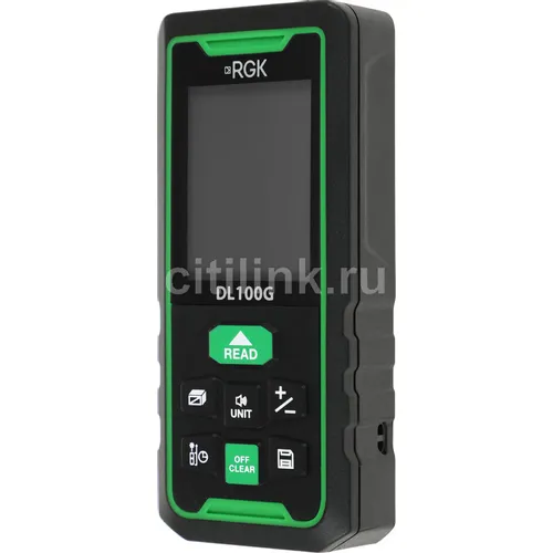 Лазерный дальномер RGK DL100G, 2 класс лазера, 535нм, луч зеленый [778190]