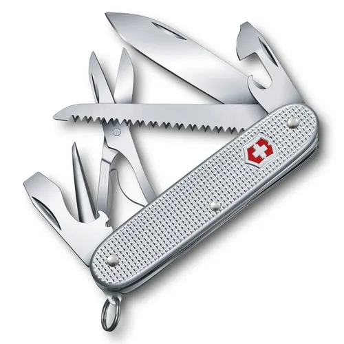 Складной нож Victorinox Farmer X Alox, функций: 10, 93мм, серебристый, коробка картонная [0.8271.26]