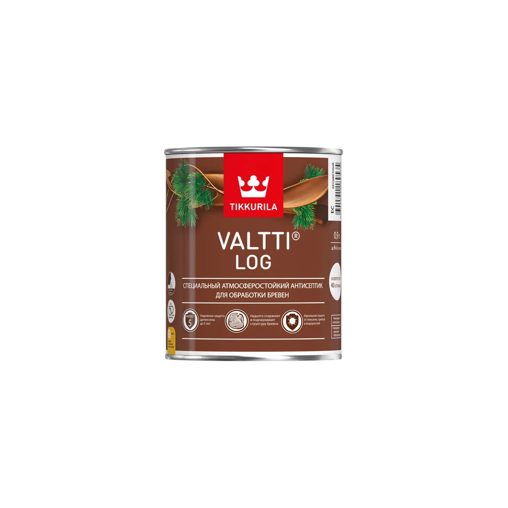 Атмосферостойкий специальный антисептик для бревен Tikkurila VALTTI LOG 700010358