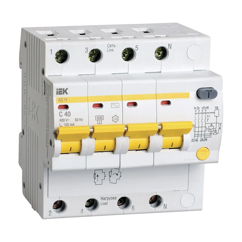 Дифференциальный автомат IEK АД14 MAD10-4-040-C-100