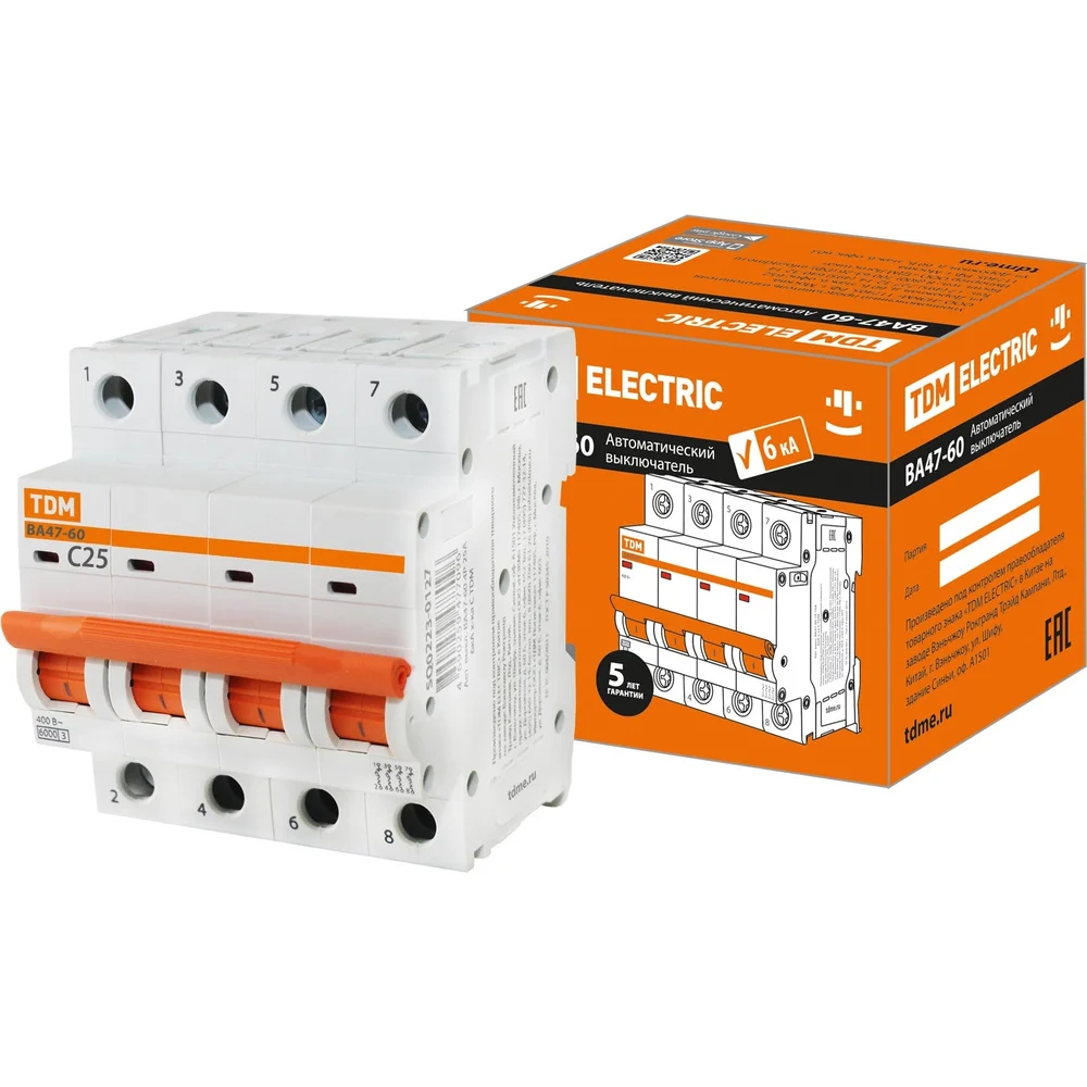 Автоматический выключатель TDM ELECTRIC ВА47-60 SQ0223-0127