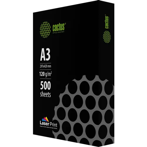 Бумага Cactus LaserPrint CS-LPA3120500, A3, для лазерной печати, 500л, 120г/м2, белый