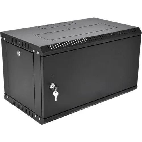 Шкаф коммутационный ЦМО ШРН-Эконом ШРН-Э-9.350.1-9005 настенный, металлическая передняя дверь, 9U, 600x476x350 мм