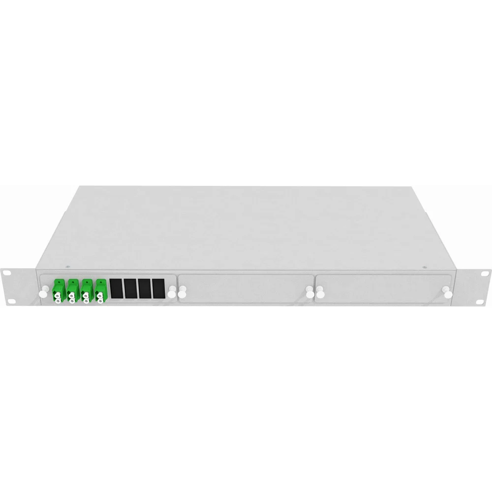 Укомплектованный одномодовый стоечный оптический кросс TopLan КРС-Top-1U-08LC/A-OS2-GY