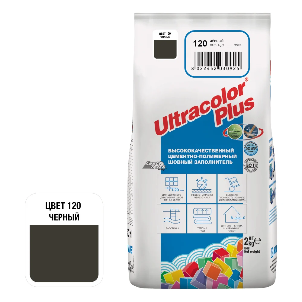 Затирка для швов MAPEI ULTRACOLOR PLUS №120 6652