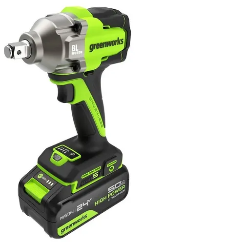 Ударный гайковерт GREENWORKS IW5500, 5Ач, с одним аккумулятором [3805007cug]