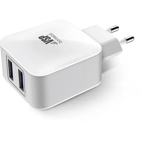 Сетевое зарядное устройство BORASCO 2xUSB-A, 2.1A, белый [20647]