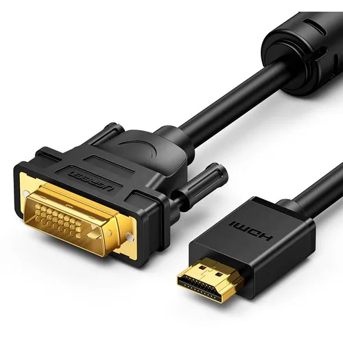 Кабель аудио-видео UGREEN HD106, HDMI (m) - DVI-I (m), 1м, черный [30116]
