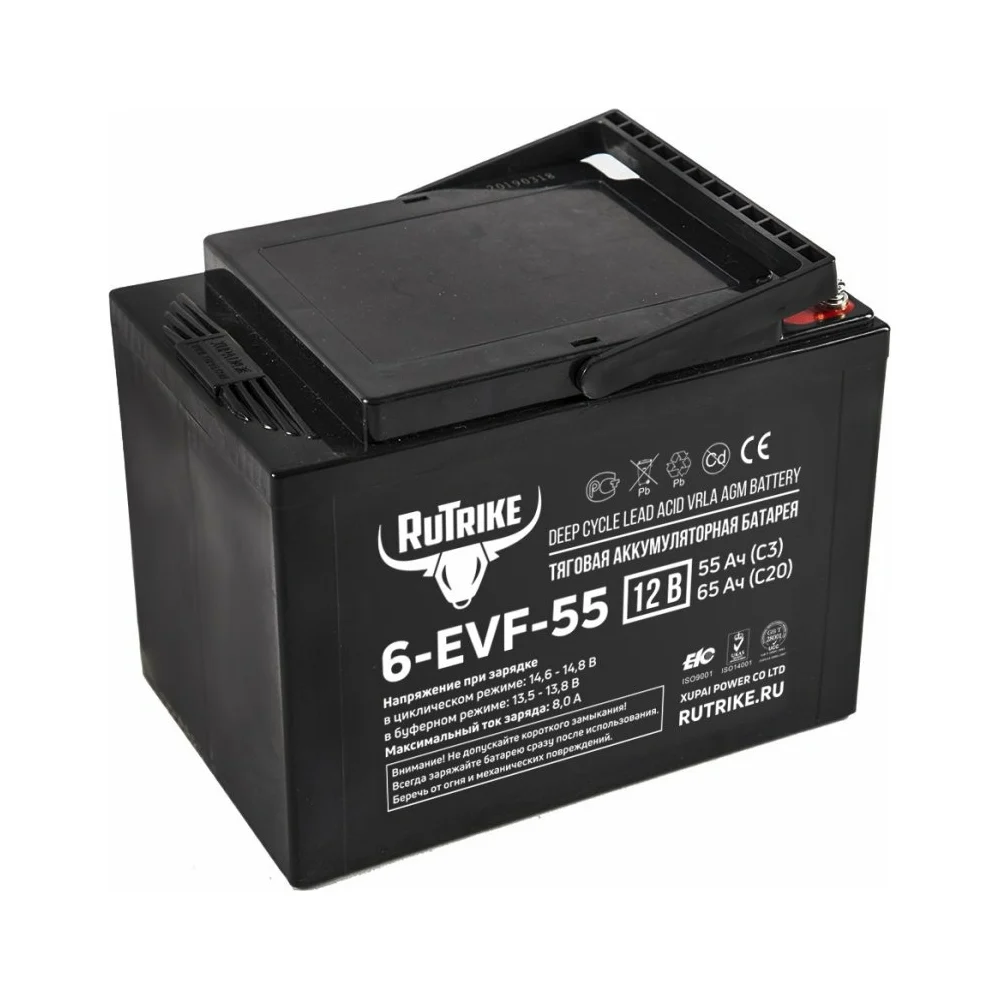 Гелевый тяговый аккумулятор Rutrike 6-EVF-55 021946