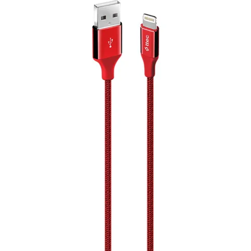 Кабель TTEC 2DK16K, Lightning (m) - USB (m), 1.2м, MFI, красный